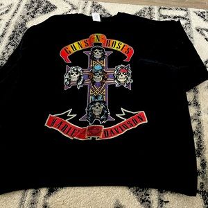 Cute gun and roses/ Harley Davidson sweater